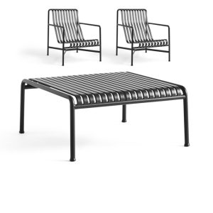 HAY Palissade Low Table + 2x Lounge chair High set Anthracite