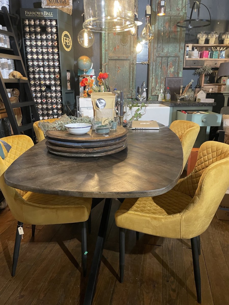 Eettafel Mango wood Olive brown 100 x 180 cm op bestelling - Afbeelding 3