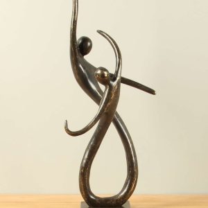 Skulptur für drinnen oder draußen – Bronze – Tanzpaar Rumba – 48x20x10 cm