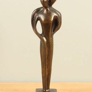 Skulptur für drinnen oder draußen – Bronze – Paar abstrakt klein – 27x8x5 cm