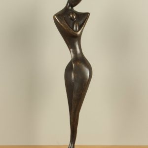 Indoor or outdoor sculpture – Bronze – Mother with Child Modern – 54x12x8 cm
