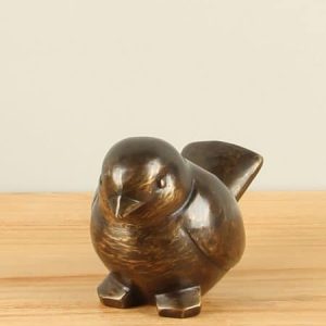 Skulptur für drinnen oder draußen – Bronze – Spatzen XL – 12x11x20 cm