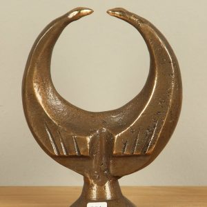 Skulptur für drinnen oder draußen – Bronze – Zueinander wachsen – 13x10x3 cm