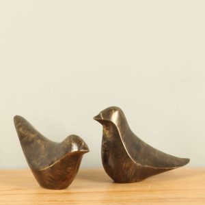 Beeld voor binnen of buiten – Brons – Set Duif Abstract