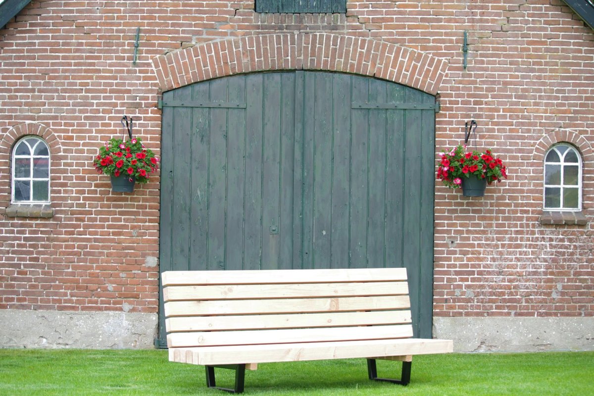 Douglas balken loungebank met stalen onderstel - Afbeelding 3
