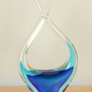 Glassculptuur – Blauw – Glas – Aqua/kobalt 24 cm. 2009RF – 24x15x6 cm