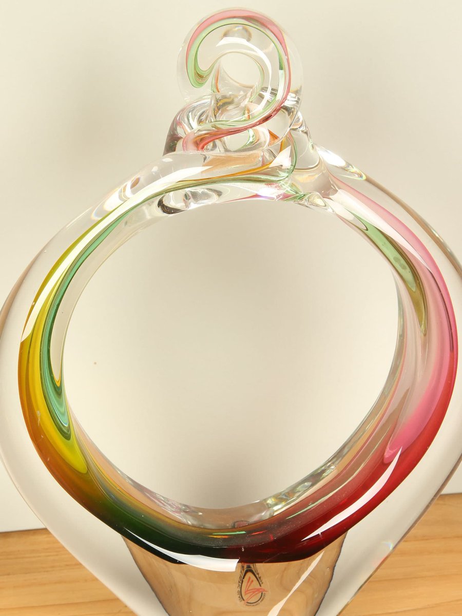 Glassculptuur – Multicolor – Glas – Glazen ring kleurrijk – 30x23x5 cm - Afbeelding 6