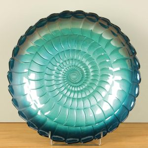 Schaal – Blauw – Glas – Schelp schaal – 7x40x40 cm