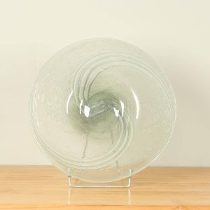 Schale – Grau – Glas – M grau/weiß, Ø 38 cm