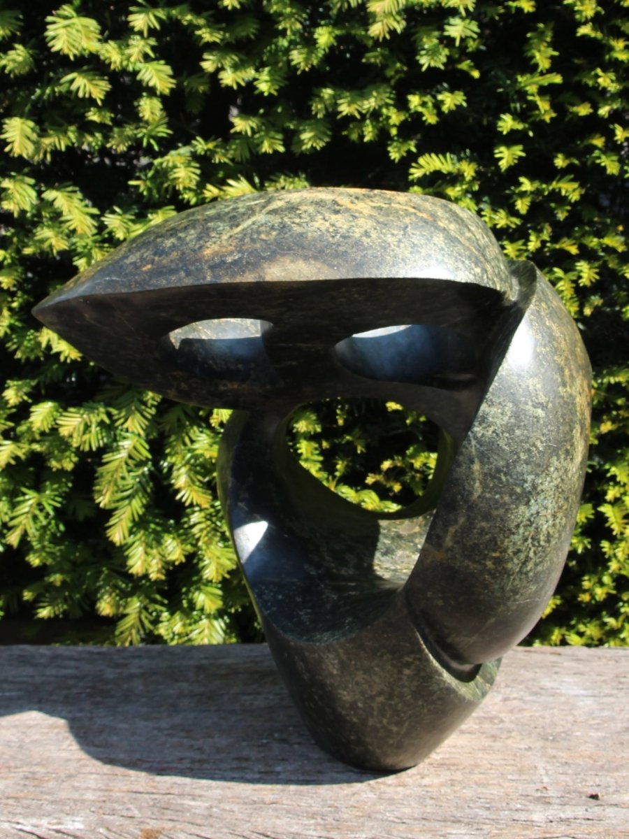 Tuinbeeld – Cheetah jade – Groen – Natuursteen – Whispers of the wind – 45x40x26 cm - Afbeelding 4