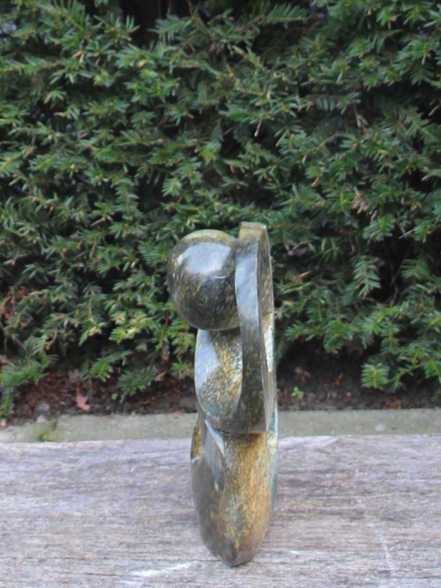 Tuinbeeld – Serpentijn – Groen – Natuursteen – Happening – 34x27x9 cm - Afbeelding 4