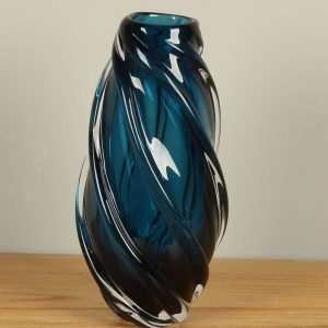 Vase – Blue – Glass – Petrol/blue 33 cm