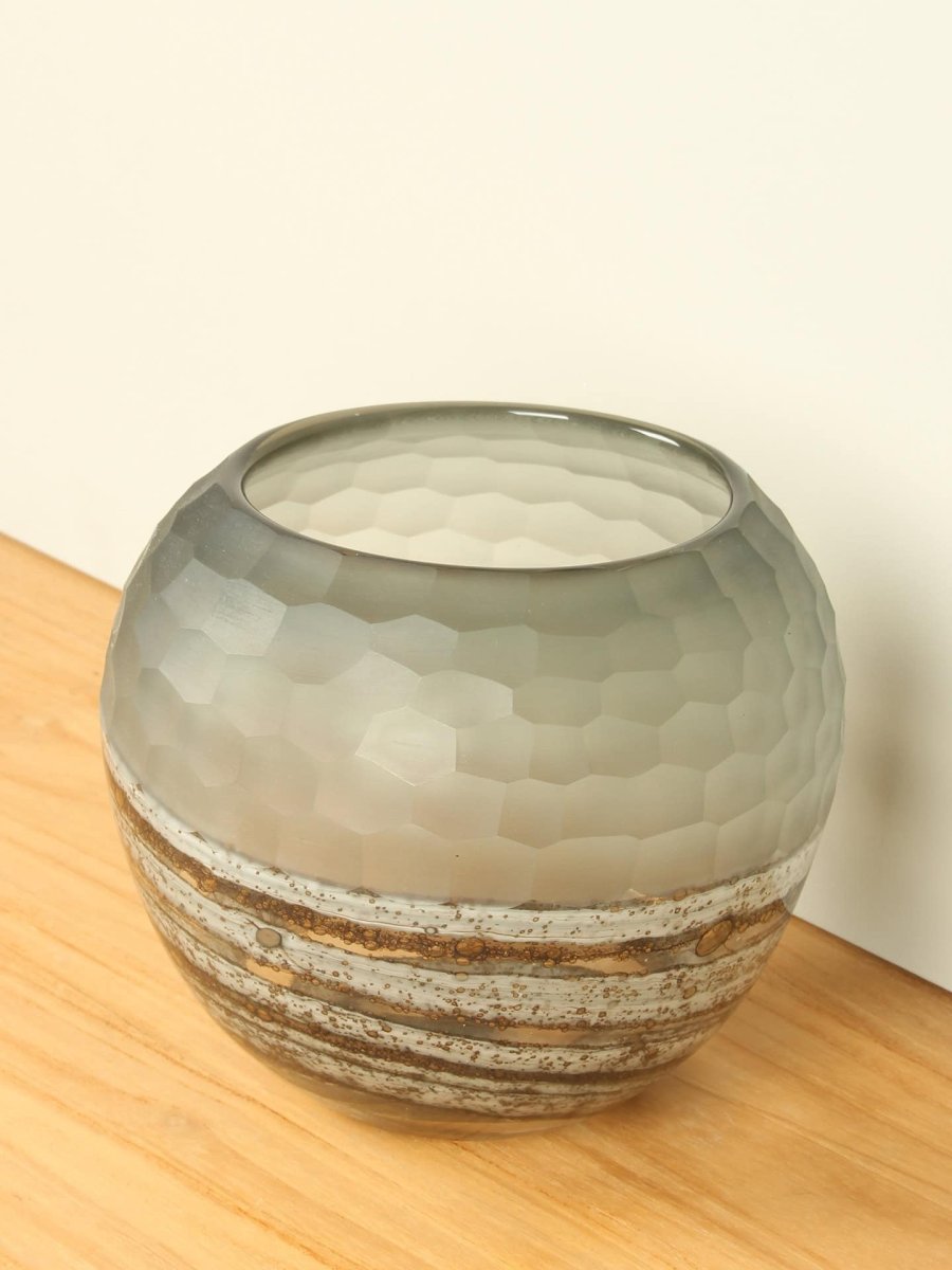 Vaas – Bronskleurig – Glas – Glasvaas – 20x22x22 cm - Afbeelding 4