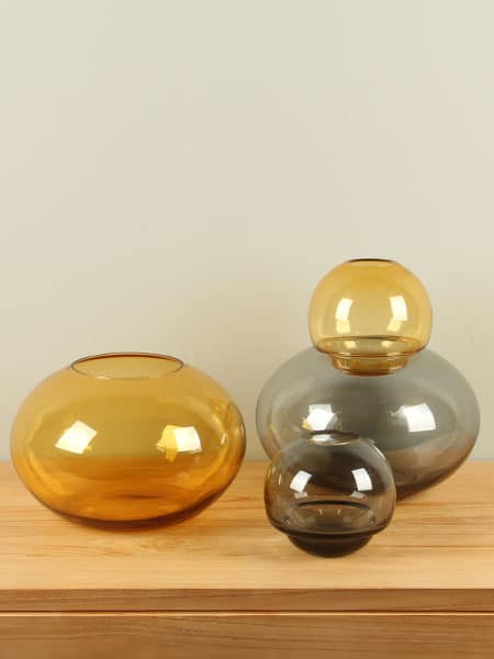 Vase – Grau – Glas – Set aus 2 Vasen grau - Afbeelding 5